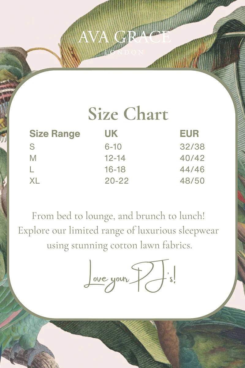 Paloma Bird Green Long Pyjama Set