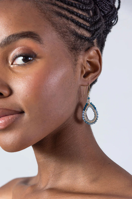 Blue Jewel Ombre Teardrop Earrings