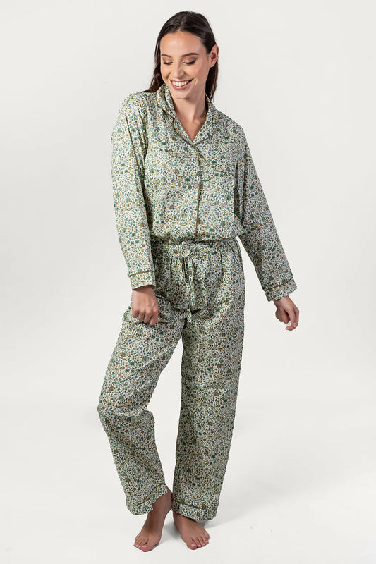 Amara Green Long Pyjama Set