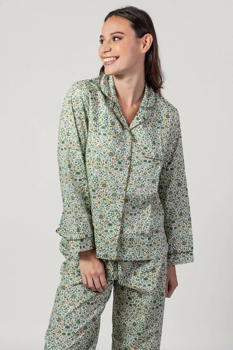 Amara Green Long Pyjama Set