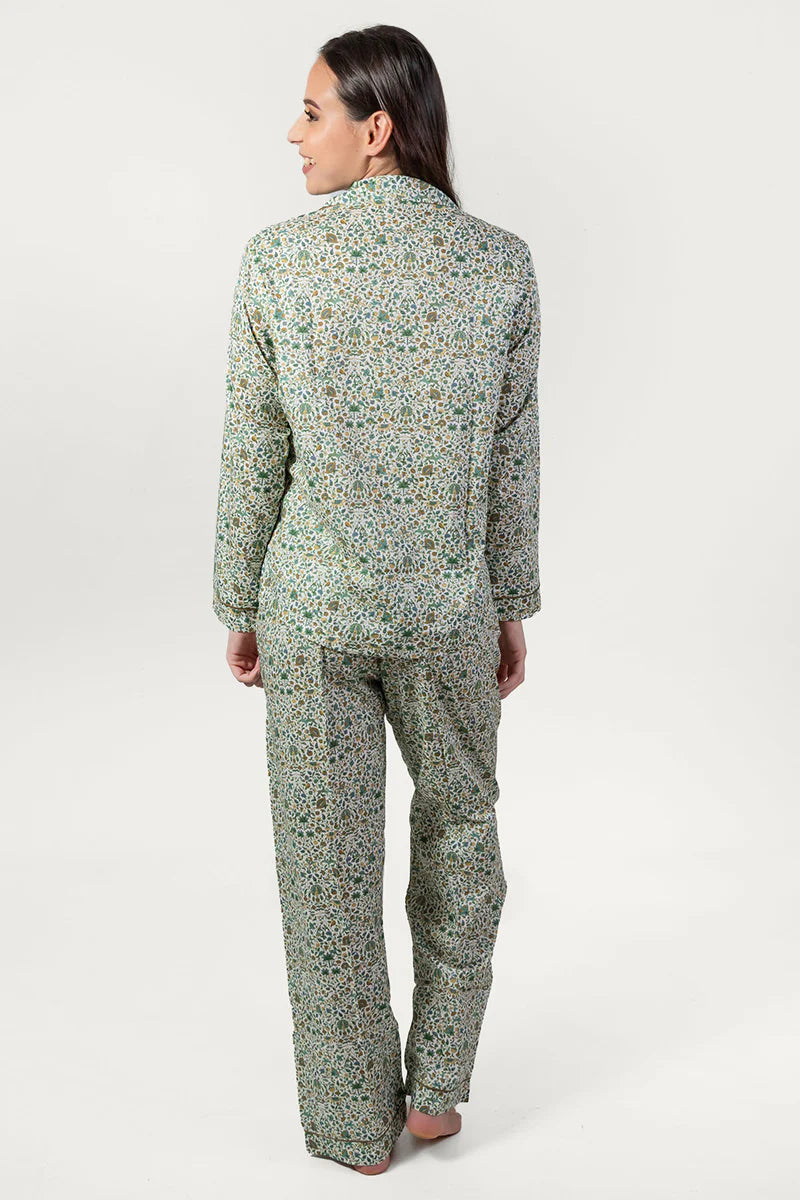 Amara Green Long Pyjama Set