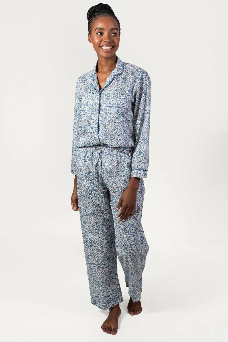 Amara Blue Long Pyjama Set