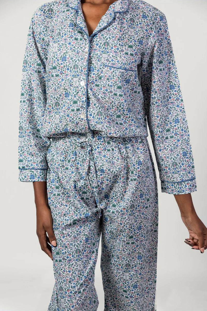 Amara Blue Long Pyjama Set