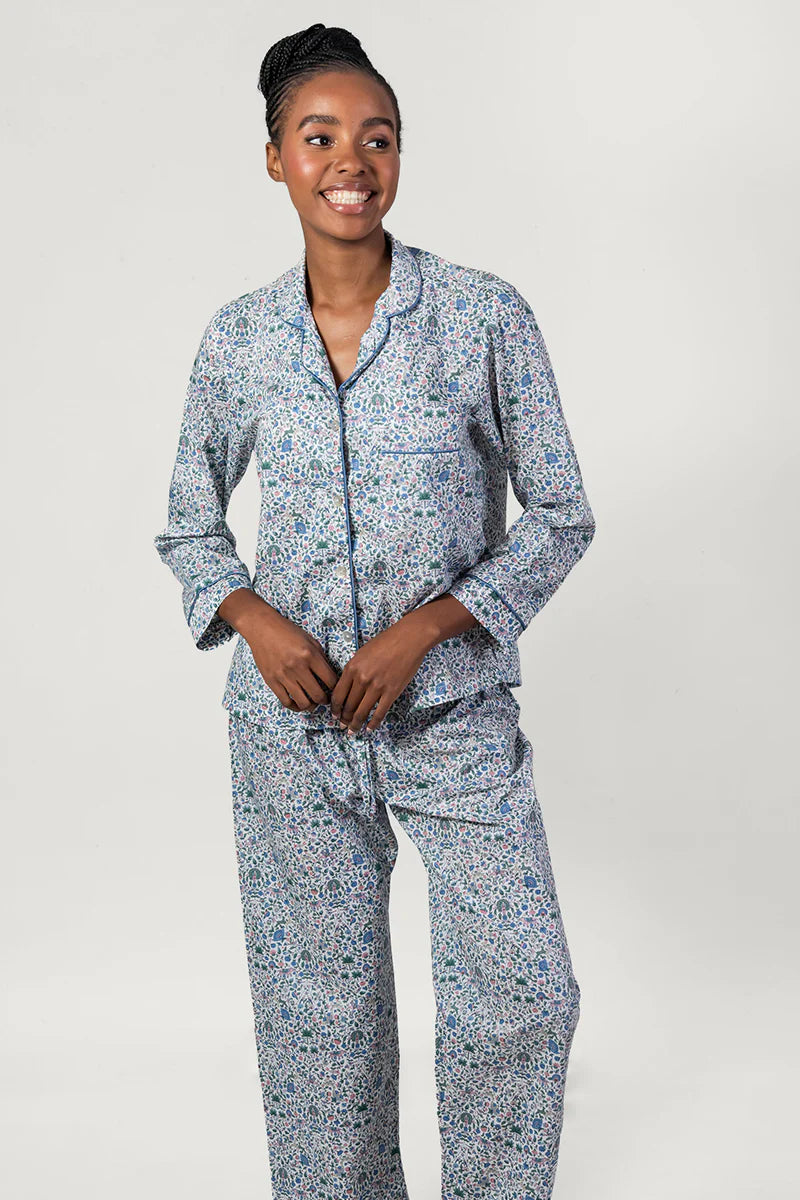 Amara Blue Long Pyjama Set