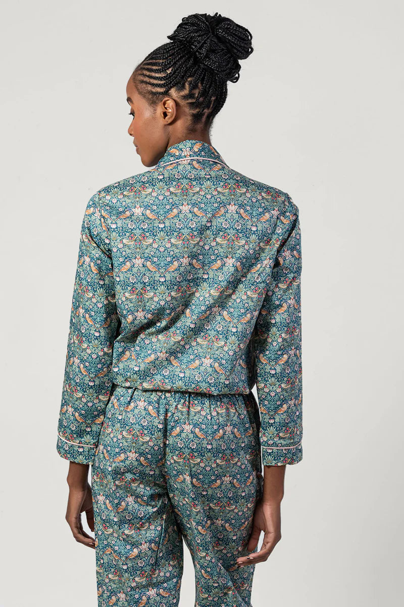 Paloma Bird Green Long Pyjama Set