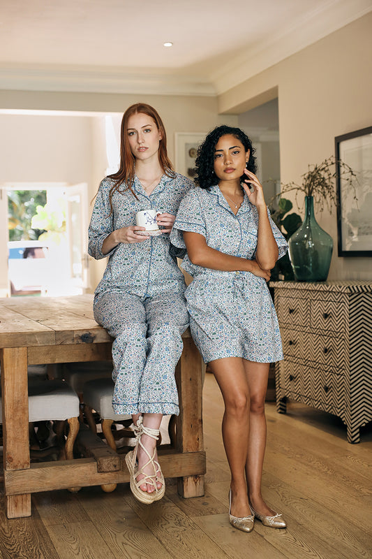 Amara Blue Long Pyjama Set