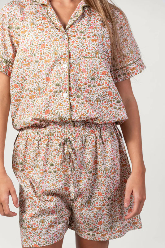 Amara Pink & White Short Pyjama Set