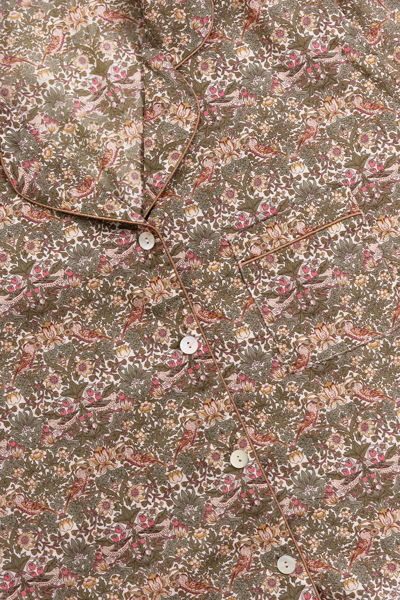 Paloma Bird Green & Pink Short Pyjama Set