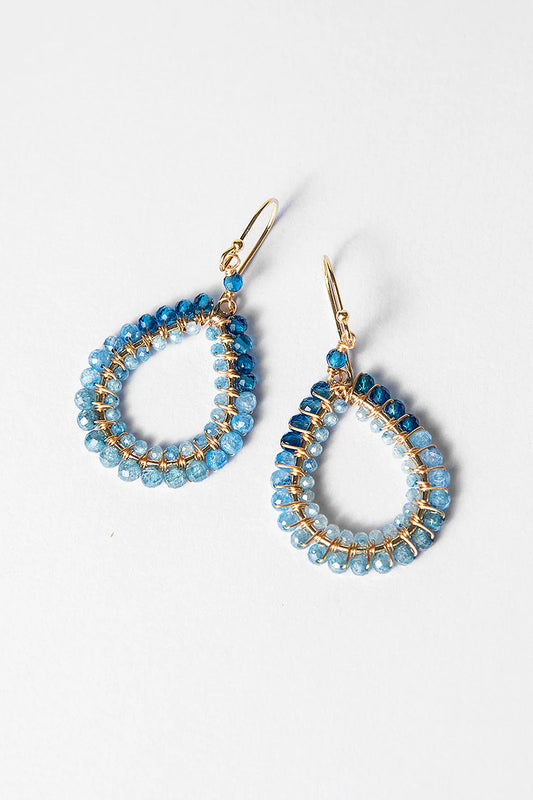 Blue Jewel Ombre Teardrop Earrings