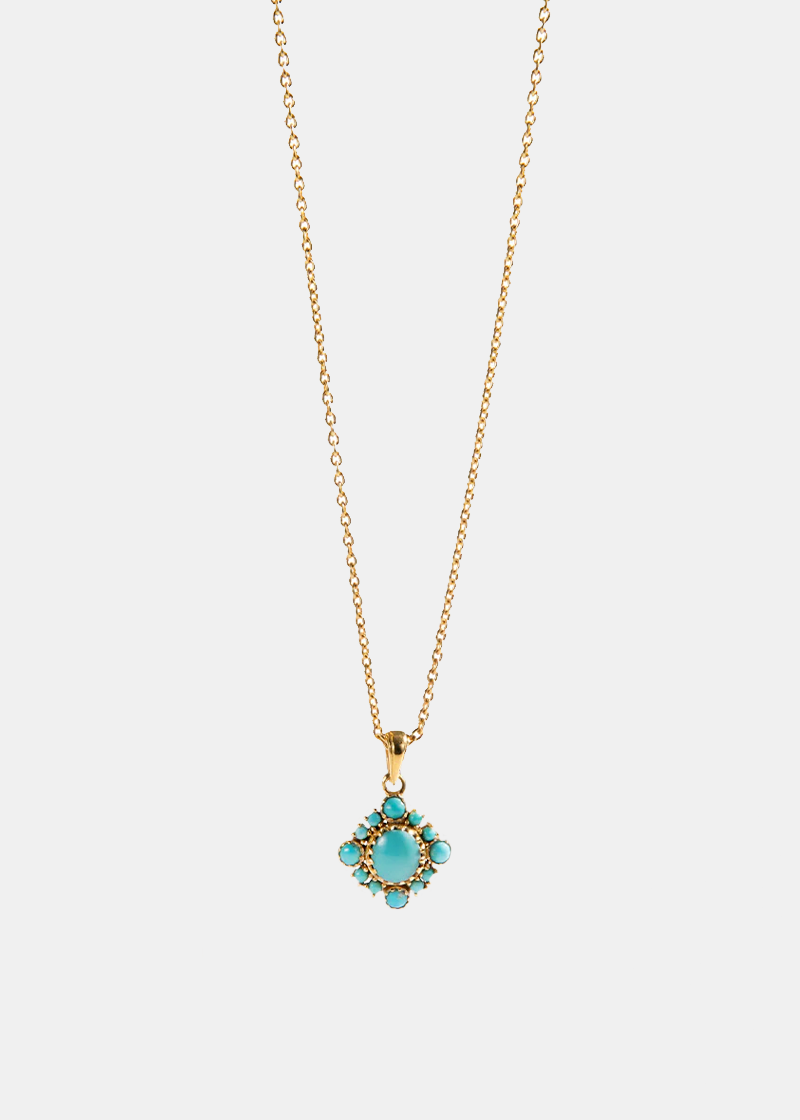 18k Gold Vermeil Arizona Turquoise Necklace