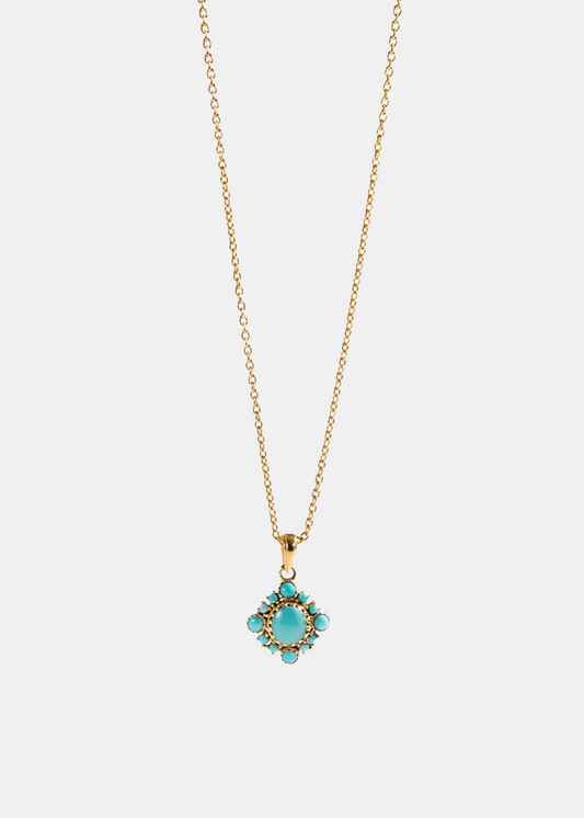 18k Gold Vermeil Arizona Turquoise Necklace