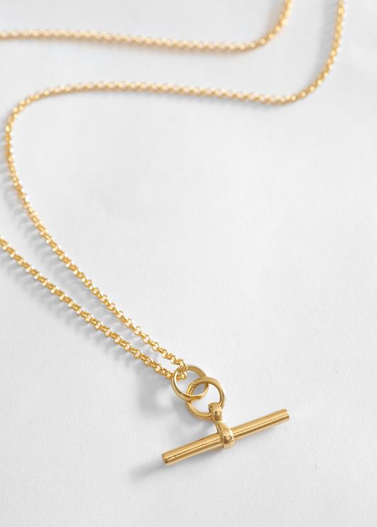 18ct Gold Vermeil T-Bar Necklace