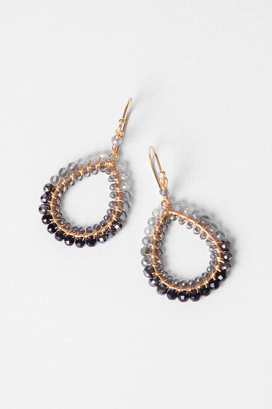 Black Jewel Ombre Teardrop Earrings