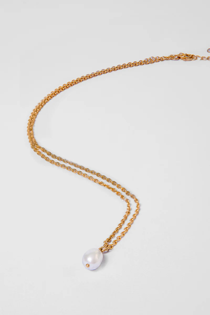 18k Gold Vermeil Pearl Necklace